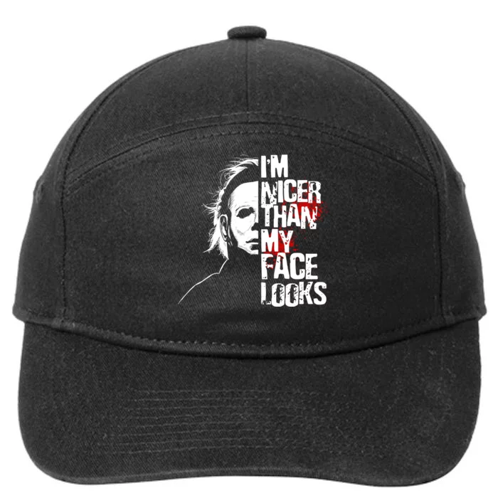 Im Nicer Than My Face Looks Spooky Halloween 7-Panel Snapback Hat