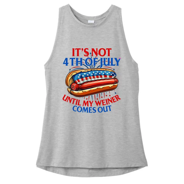 ItS Not The 4th Of July Until My Weiner Comes Out Hot Dog Ladies Tri-Blend Wicking Tank