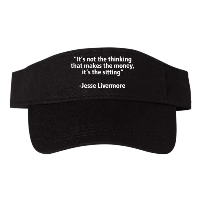 Its Not The Thinking That Makes The Money Its The Sitting Valucap Bio-Washed Visor