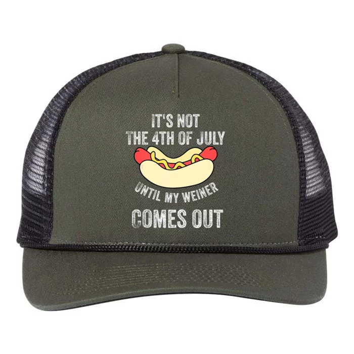 Its Not The 4th Of July Until My Weiner Comes Out Retro Rope Trucker Hat Cap