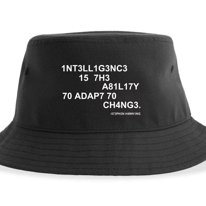 Intelligence is the Ability to Accept Change March For Science Code Sustainable Bucket Hat