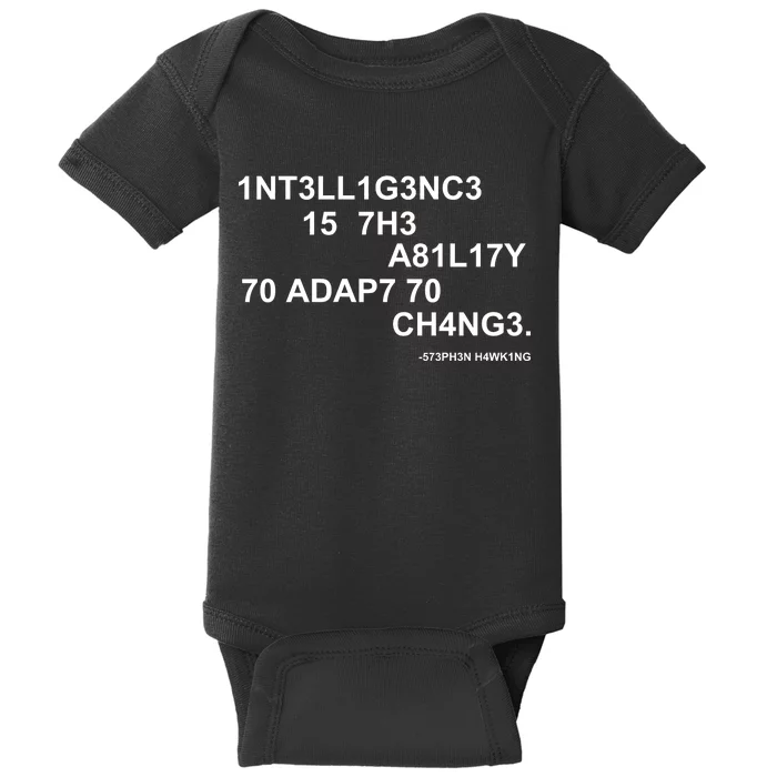 Intelligence is the Ability to Accept Change March For Science Code Baby Bodysuit