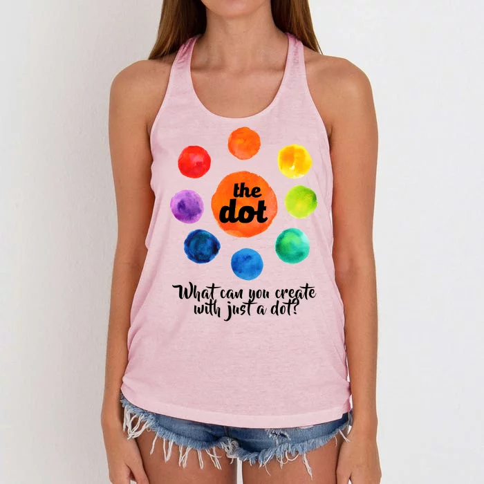 International Dot Day What Can You Create Women's Knotted Racerback Tank