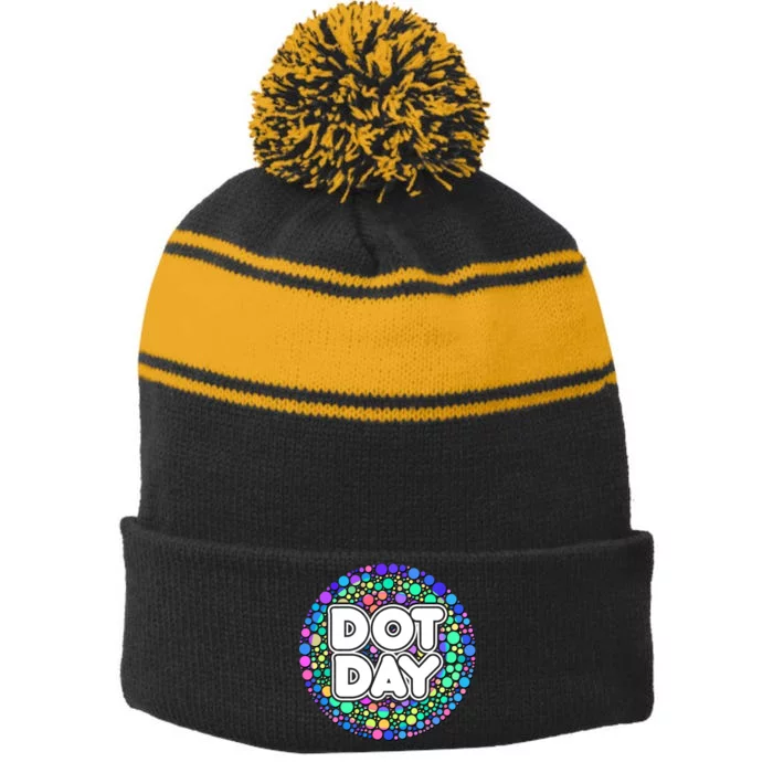 International Polka Dot Day Stripe Pom Pom Beanie