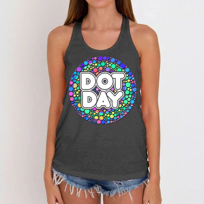 International Polka Dot Day Women's Knotted Racerback Tank