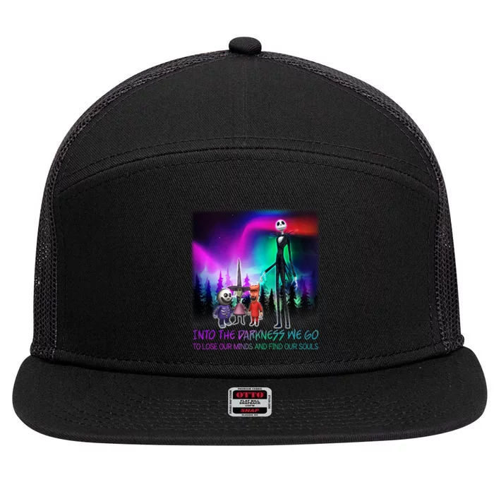 Into The Darkness We Go 7 Panel Mesh Trucker Snapback Hat