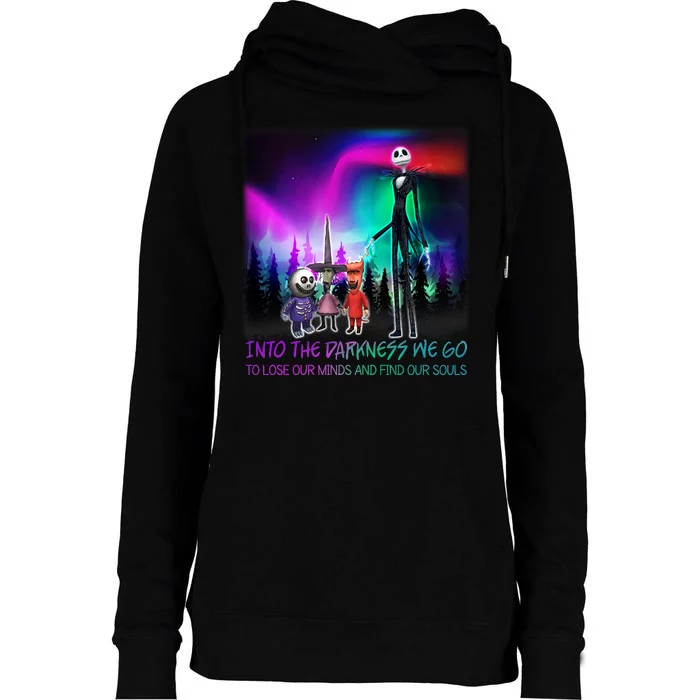 Into The Darkness We Go Womens Funnel Neck Pullover Hood