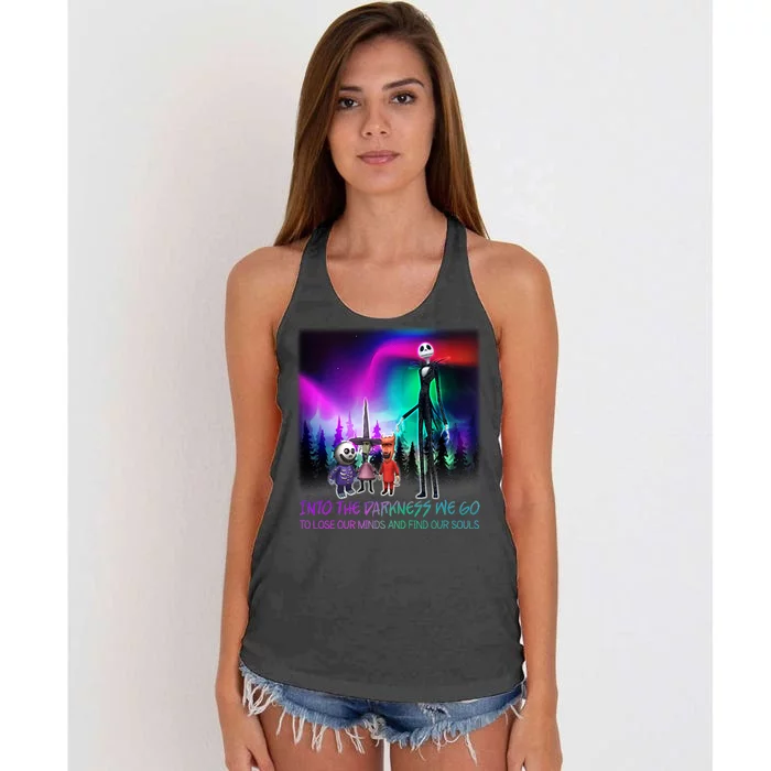 Into The Darkness We Go Women's Knotted Racerback Tank