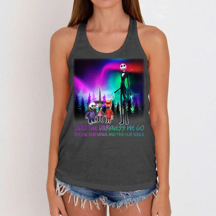 Into The Darkness We Go Women's Knotted Racerback Tank