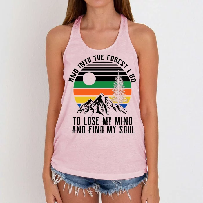 Into The Forest I Go To Lose My Mind And Find My Soul Women's Knotted Racerback Tank