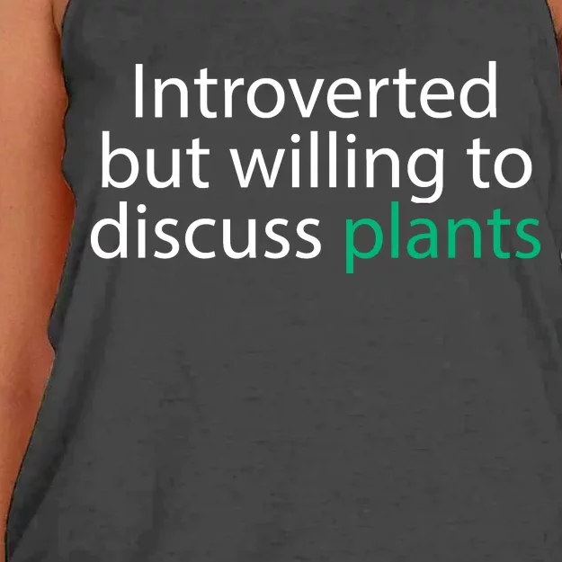 Introverted But Willing To Discuss Plants Women's Knotted Racerback Tank