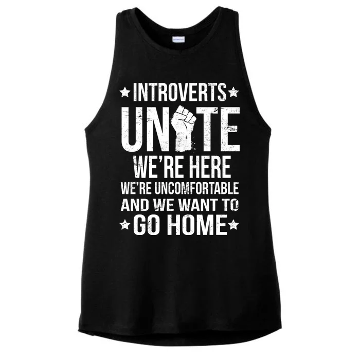 Introverts Unite Ladies Tri-Blend Wicking Tank