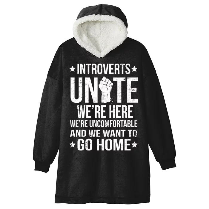 Introverts Unite Hooded Wearable Blanket