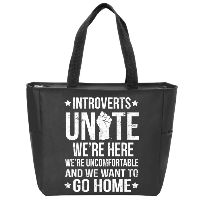 Introverts Unite Zip Tote Bag