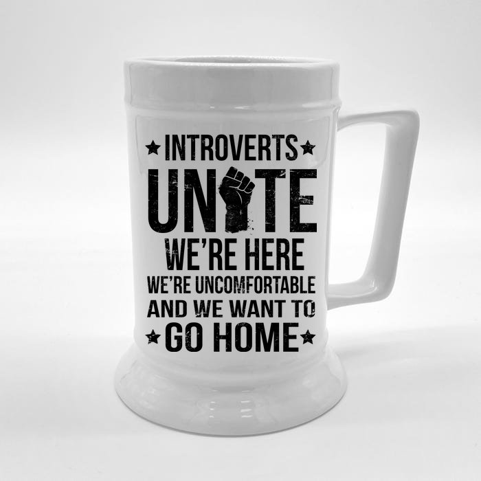 Introverts Unite Front & Back Beer Stein