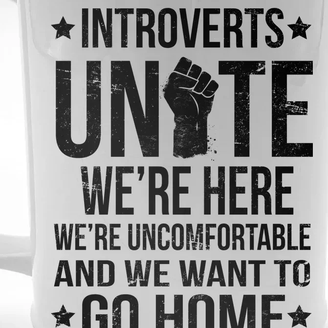 Introverts Unite Front & Back Beer Stein