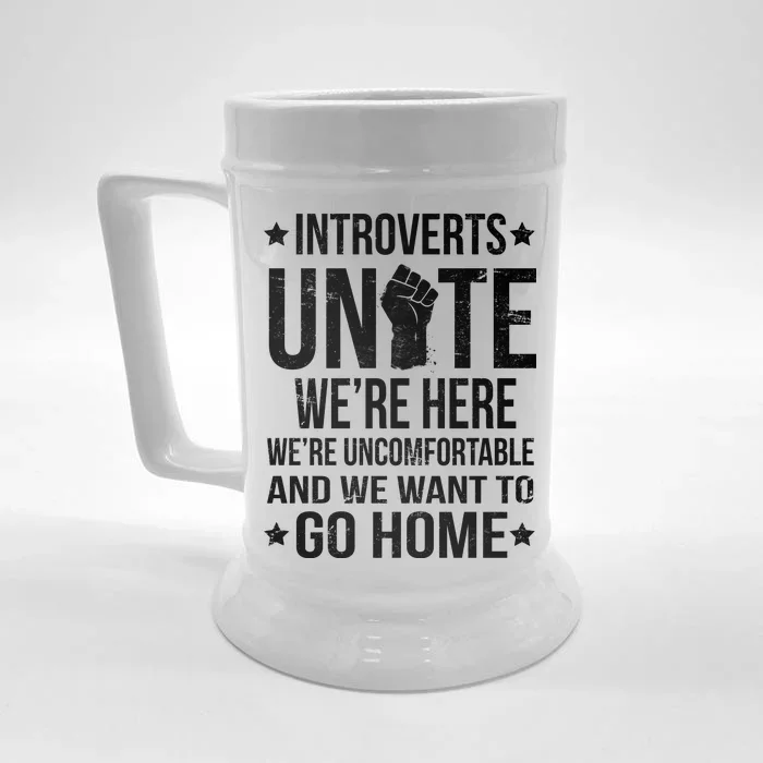 Introverts Unite Front & Back Beer Stein