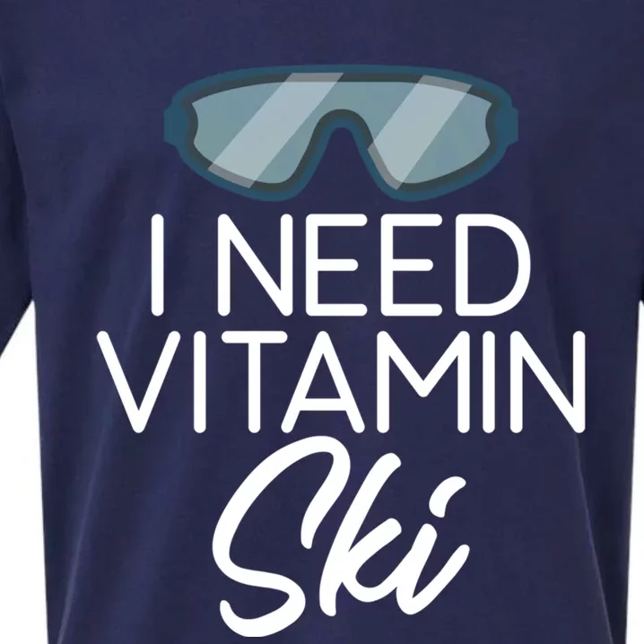 I Need Vitamin Ski Snow Winter Sport Skier Gift Sueded Cloud Jersey T-Shirt