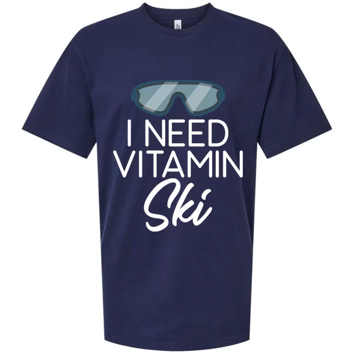 I Need Vitamin Ski Snow Winter Sport Skier Gift Sueded Cloud Jersey T-Shirt