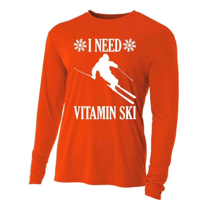 I Need Vitamin Ski Cute Gift Cooling Performance Long Sleeve Crew