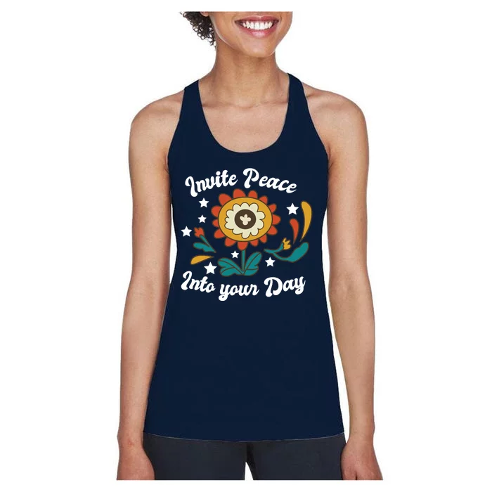 Invite Peace Into Your Day Women's Racerback Tank