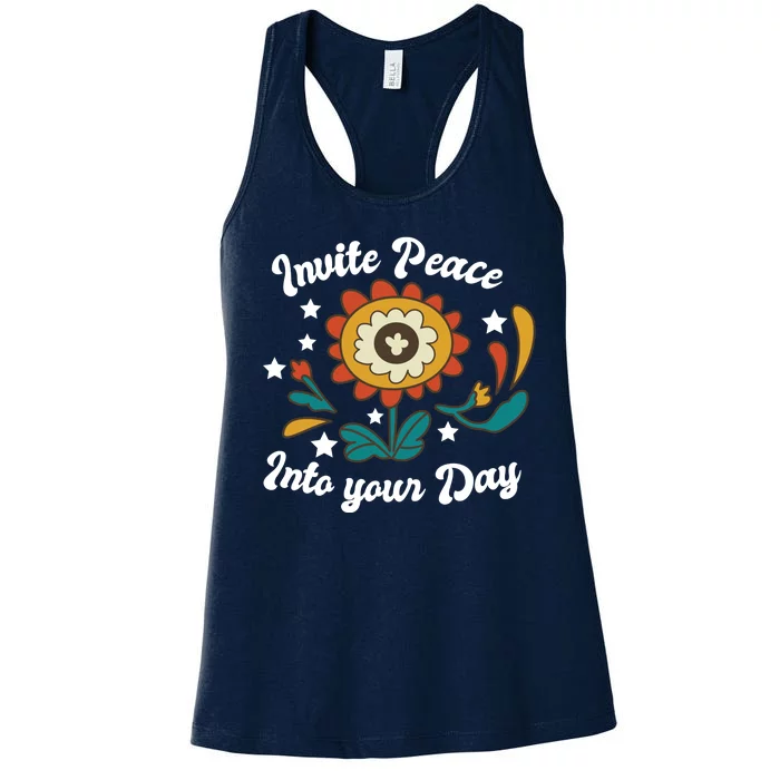 Invite Peace Into Your Day Women's Racerback Tank