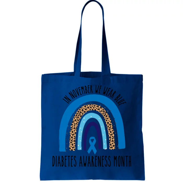 In November We Wear Blue Diabetes Awareness Month Ribbon Gift Tote Bag