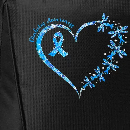 In November We Wear Blue Cure Diabetes Awareness Love Heart City Backpack