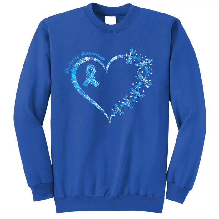 In November We Wear Blue Cure Diabetes Awareness Love Heart Tall Sweatshirt