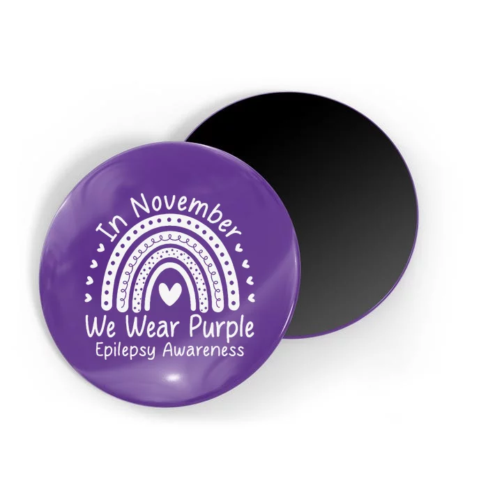 In November We Wear Purple Ribbon Warrior Epilepsy Awareness Gift Magnet