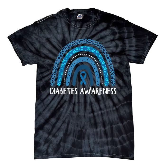 In November We Wear Blue Rainbow Diabetes Awareness Month Tie-Dye T-Shirt