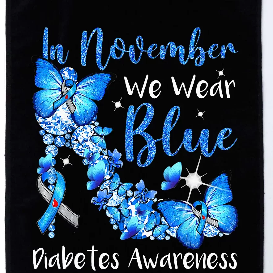 In November We Wear Blue Butterflies Diabetes Awareness Platinum Collection Golf Towel