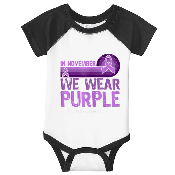 In November We Wear Purple Pancreatic Cancer Awareness Infant Baby Jersey Bodysuit