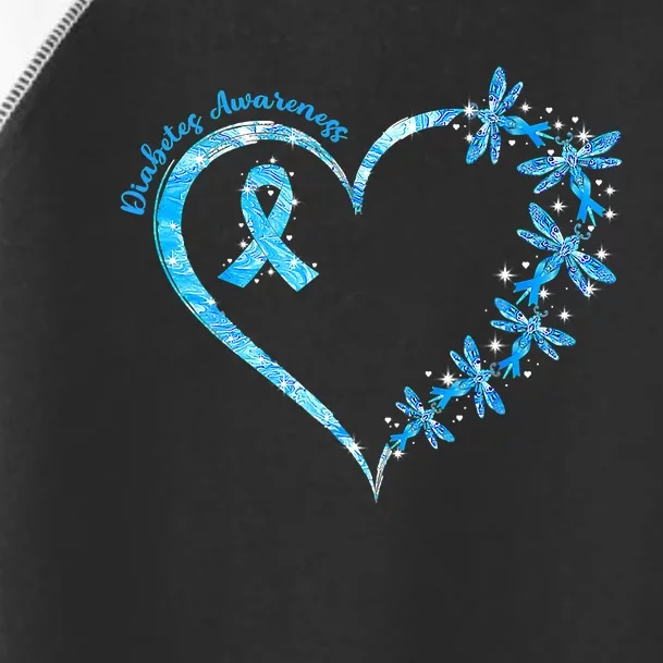 In November We Wear Blue Cure Diabetes Awareness Love Heart Toddler Fine Jersey T-Shirt