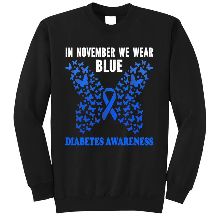 in november we wear blue diabetes awareness blue ribbon Sweatshirt