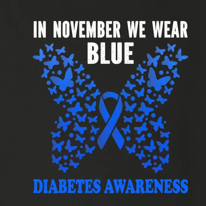 in november we wear blue diabetes awareness blue ribbon Toddler Long Sleeve Shirt