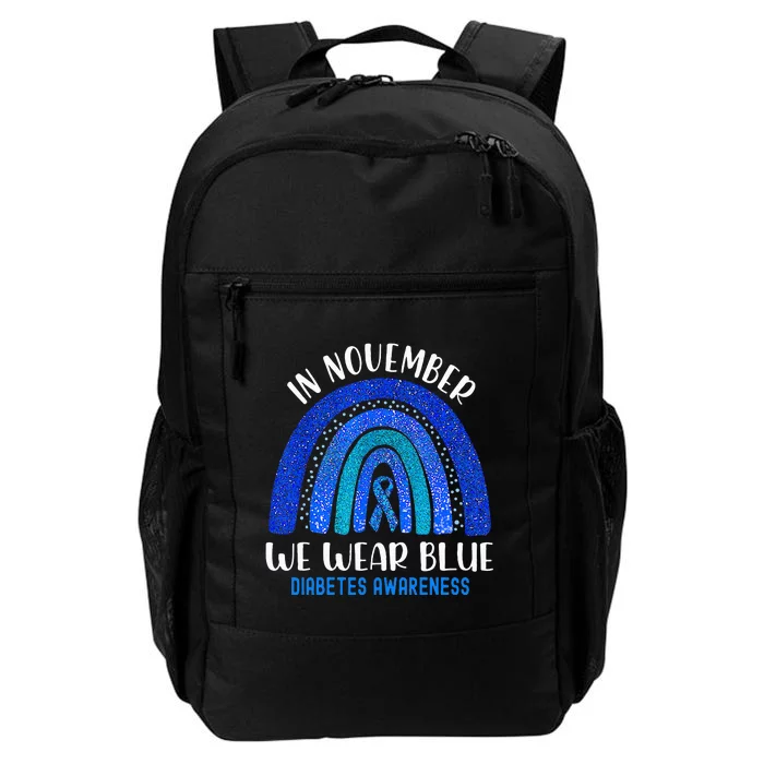 In November We Wear Blue Rainbow Diabetes Awareness Daily Commute Backpack