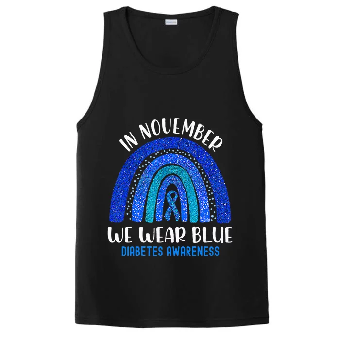 In November We Wear Blue Rainbow Diabetes Awareness Performance Tank