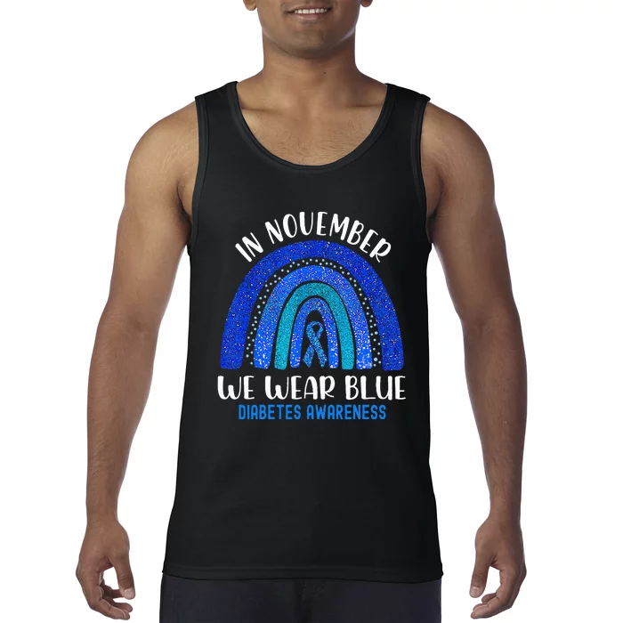 In November We Wear Blue Rainbow Diabetes Awareness Tank Top