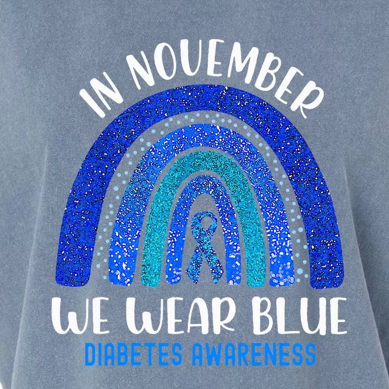 In November We Wear Blue Rainbow Diabetes Awareness Garment-Dyed Women's Muscle Tee