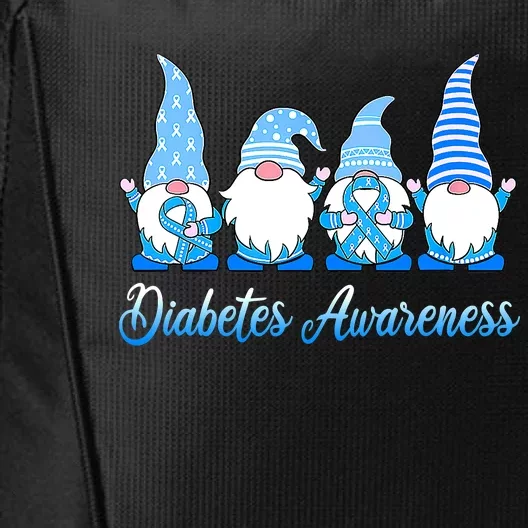 In November We Wear Blue Gnomes Diabetes Awareness Survivors City Backpack