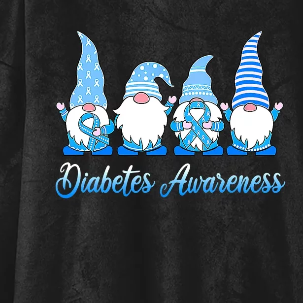 In November We Wear Blue Gnomes Diabetes Awareness Survivors Hooded Wearable Blanket