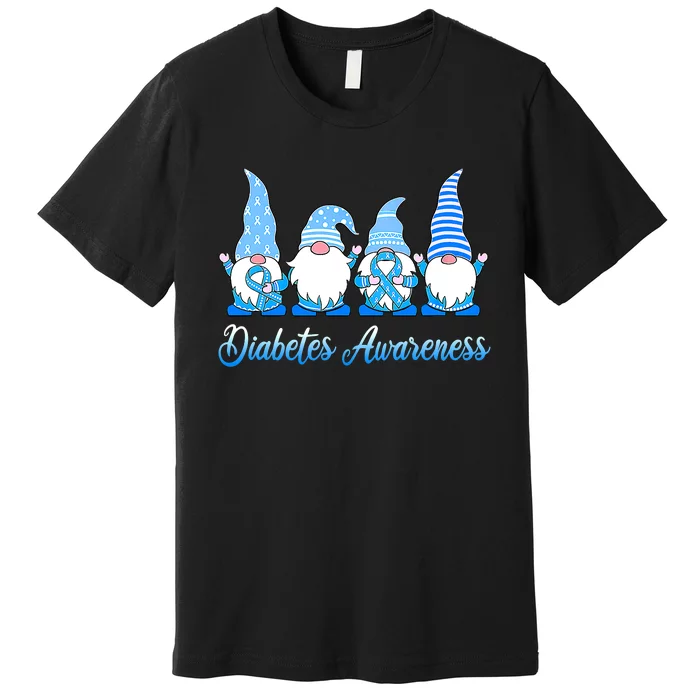 In November We Wear Blue Gnomes Diabetes Awareness Survivors Premium T-Shirt