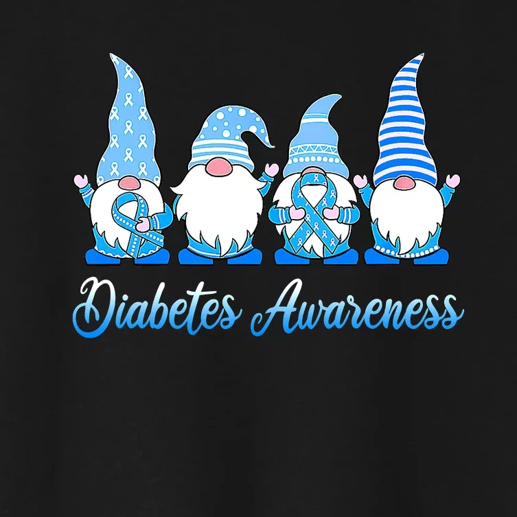 In November We Wear Blue Gnomes Diabetes Awareness Survivors Women's Crop Top Tee