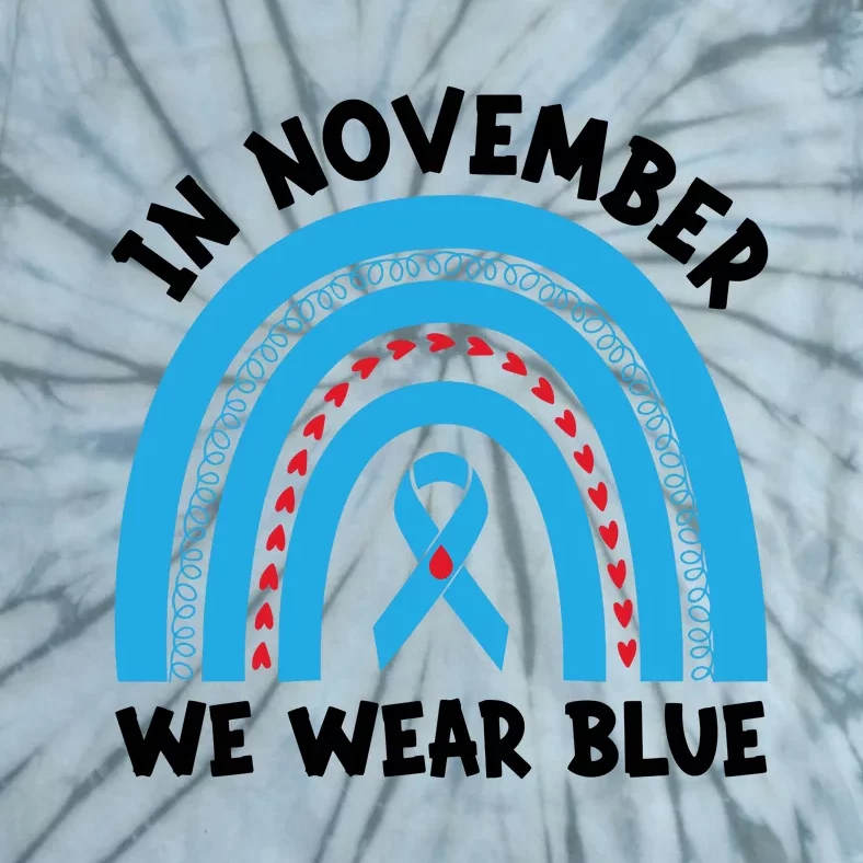 In November We Wear Blue Awareness Graphic Tie-Dye T-Shirt