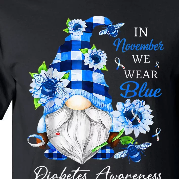 In November We Wear Blue Gnome Diabetes Awareness Tall T-Shirt