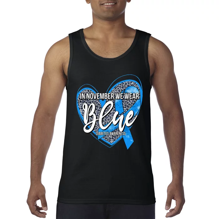 In November We Wear Blue Diabetes Awareness Month Tank Top