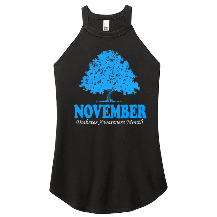 In November We Wear Blue Pumpkin Diabetes Awareness Month Women’s Perfect Tri Rocker Tank