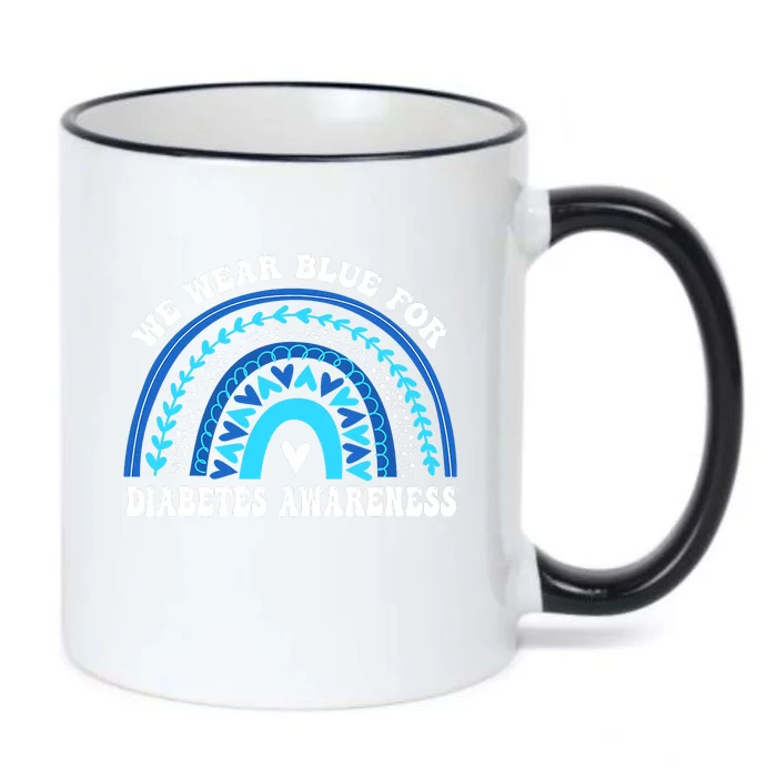 In November We Wear Blue Rainbow Diabetes Awareness Month Black Color Changing Mug