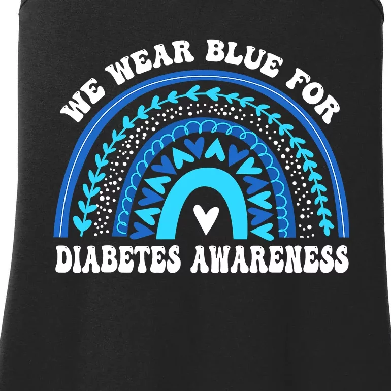 In November We Wear Blue Rainbow Diabetes Awareness Month Ladies Essential Tank